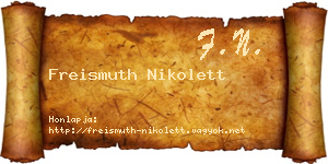 Freismuth Nikolett névjegykártya